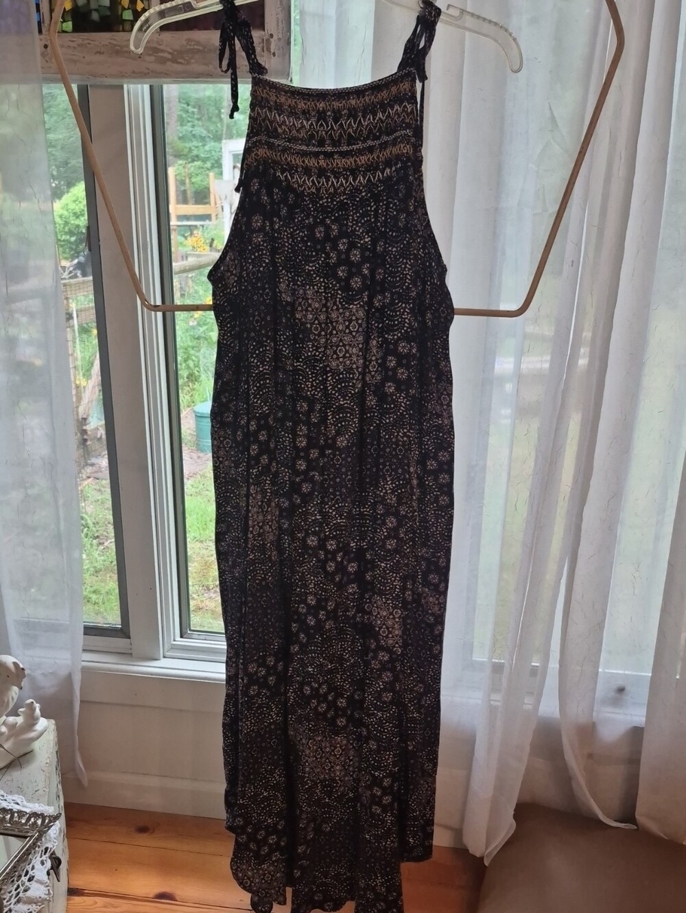 Smocked Halter NAVY Floral Maxi Dress